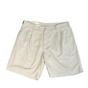 Chino shorts| Perry Ellis - 38W| Color-Beige| Golf| Pleated front